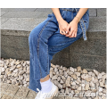 New Mid seam stitching blue jeans for women